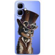 Прозорий чохол BoxFace Tecno Spark Go 2 Steampunk Cat