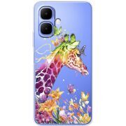 Прозорий чохол BoxFace Tecno Spark Go 2 Colorful Giraffe