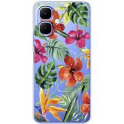 Прозорий чохол BoxFace Tecno Spark Go 2 Tropical Flowers