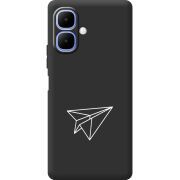 Чорний чохол BoxFace Tecno Spark Go 2 Paper Plane