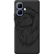 Чорний чохол BoxFace Tecno Spark Go 2 Lion