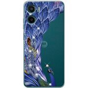 Чохол зі стразами Motorola G06 Peafowl