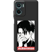 Чорний чохол BoxFace Motorola G06 Attack On Titan - Ackerman