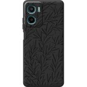 Чорний чохол BoxFace Motorola G06 Leaves