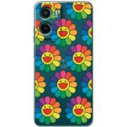Прозорий чохол BoxFace Motorola G06 Hippie Flowers