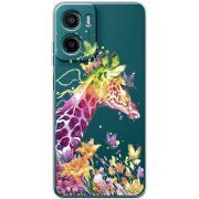 Прозорий чохол BoxFace Motorola G06 Colorful Giraffe