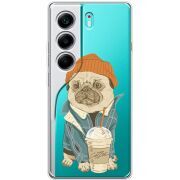Прозорий чохол BoxFace Tecno Camon 40 Dog Coffeeman