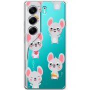 Прозорий чохол BoxFace Tecno Camon 40 с 3D-глазками Mouse