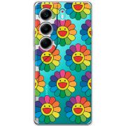 Прозорий чохол BoxFace Tecno Camon 40 Hippie Flowers