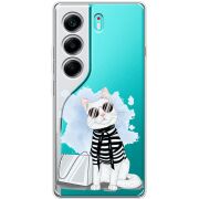 Прозорий чохол BoxFace Tecno Camon 40 Cat Style