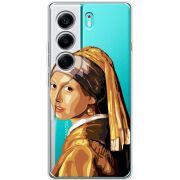 Прозорий чохол BoxFace Tecno Camon 40 Девушка с жемчужной серёжкой