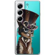 Прозорий чохол BoxFace Tecno Camon 40 Steampunk Cat