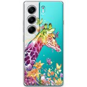 Прозорий чохол BoxFace Tecno Camon 40 Colorful Giraffe
