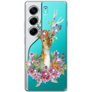 Чохол зі стразами Tecno Camon 40 Deer with flowers