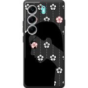 Чорний чохол BoxFace Tecno Camon 40 Flower Hair