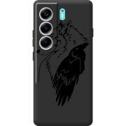 Чорний чохол BoxFace Tecno Camon 40 Wolf and Raven