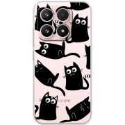 Прозорий чохол BoxFace Xiaomi 17 с 3D-глазками Black Kitty