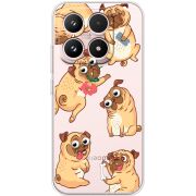 Прозорий чохол BoxFace Xiaomi 17 с 3D-глазками Pug