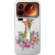 Чохол зі стразами Xiaomi 17 Pro Deer with flowers