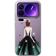 Чохол зі стразами Xiaomi 17 Pro Max Girl in the green dress