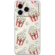 Прозорий чохол BoxFace ZTE Blade A76 4G с 3D-глазками Popcorn