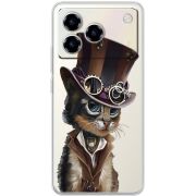 Прозорий чохол BoxFace ZTE Blade A76 4G Steampunk Cat
