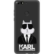 Черный чехол Uprint Huawei Y7 Prime 2018 / Honor 7C Pro Cat in Black