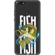 Черный чехол Uprint Huawei Y7 Prime 2018 / Honor 7C Pro Fish