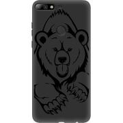 Черный чехол Uprint Huawei Y7 Prime 2018 / Honor 7C Pro Grizzly Bear