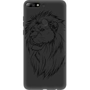 Черный чехол Uprint Huawei Y7 Prime 2018 / Honor 7C Pro Lion