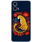 Чохол BoxFace Motorola Moto G35 Petrykivka Leopard