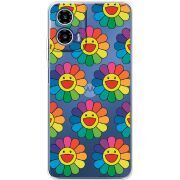 Прозорий чохол BoxFace Motorola Moto G35 Hippie Flowers
