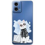 Прозорий чохол BoxFace Motorola Moto G35 Cat Style