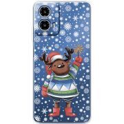 Прозорий чохол BoxFace Motorola Moto G35 Christmas Deer with Snow