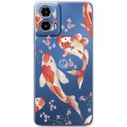Прозорий чохол BoxFace Motorola Moto G35 Japanese Koi Fish
