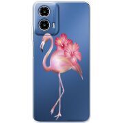 Прозорий чохол BoxFace Motorola Moto G35 Floral Flamingo