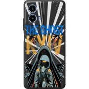 Чорний чохол BoxFace Motorola Moto G35 Привид Києва в дії