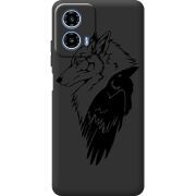 Чорний чохол BoxFace Motorola Moto G35 Wolf and Raven