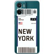 Прозорий чохол BoxFace Motorola G06 Power Ticket New York