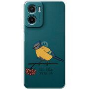 Прозорий чохол BoxFace Motorola G06 Power Синиця і калина