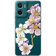 Прозорий чохол BoxFace Motorola G06 Power Cherry Blossom