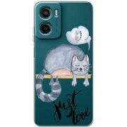 Прозорий чохол BoxFace Motorola G06 Power Just Love