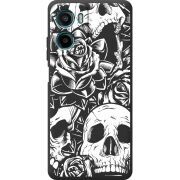 Чорний чохол BoxFace Motorola G06 Power Skull and Roses