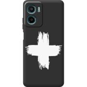 Чорний чохол BoxFace Motorola G06 Power Білий хрест ЗСУ
