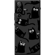 Прозорий чохол BoxFace Nubia Redmagic 10 Air с 3D-глазками Black Kitty