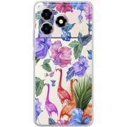 Прозорий чохол BoxFace ZTE Blade A36 Flamingo