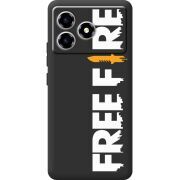 Чорний чохол BoxFace ZTE Blade A36 Free Fire White Logo