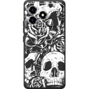 Чорний чохол BoxFace ZTE Blade A36 Skull and Roses
