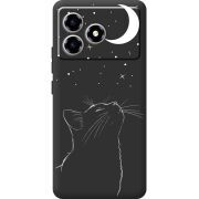 Чорний чохол BoxFace ZTE Blade A36 Місячний кіт