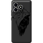 Чорний чохол BoxFace ZTE Blade A36 Wolf and Raven